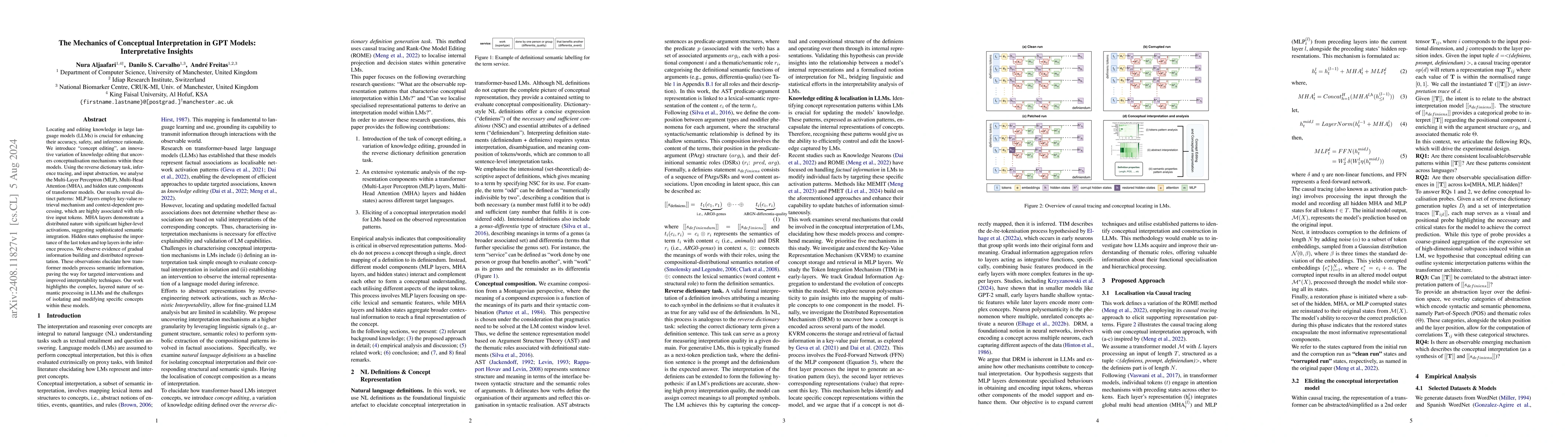Thumbnail for The Mechanics of Conceptual Interpretation in GPT Models: Interpretative
  Insights