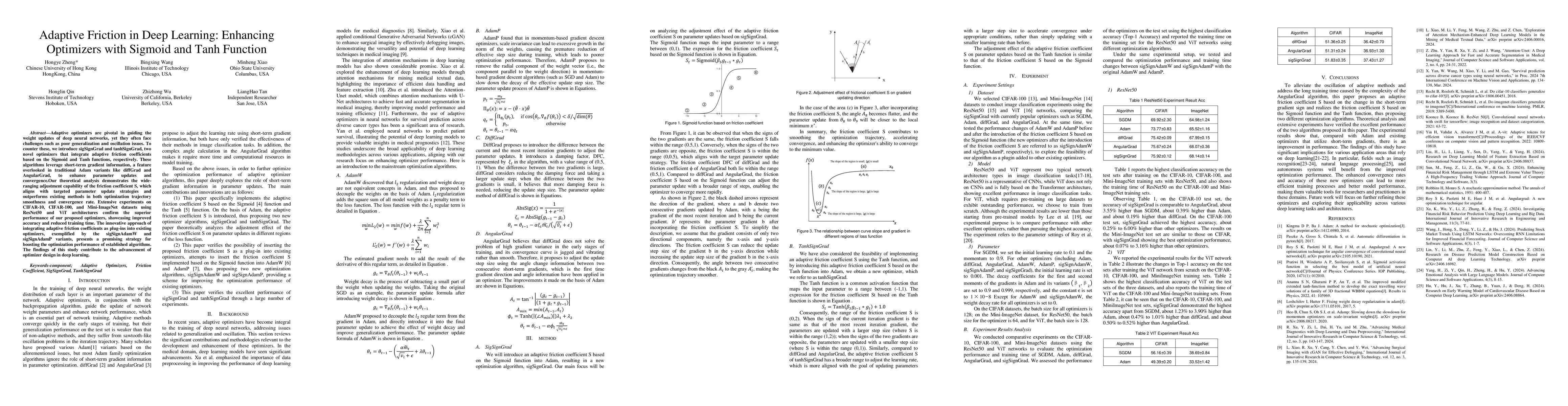 Thumbnail for Adaptive Friction in Deep Learning: Enhancing Optimizers with Sigmoid
  and Tanh Function