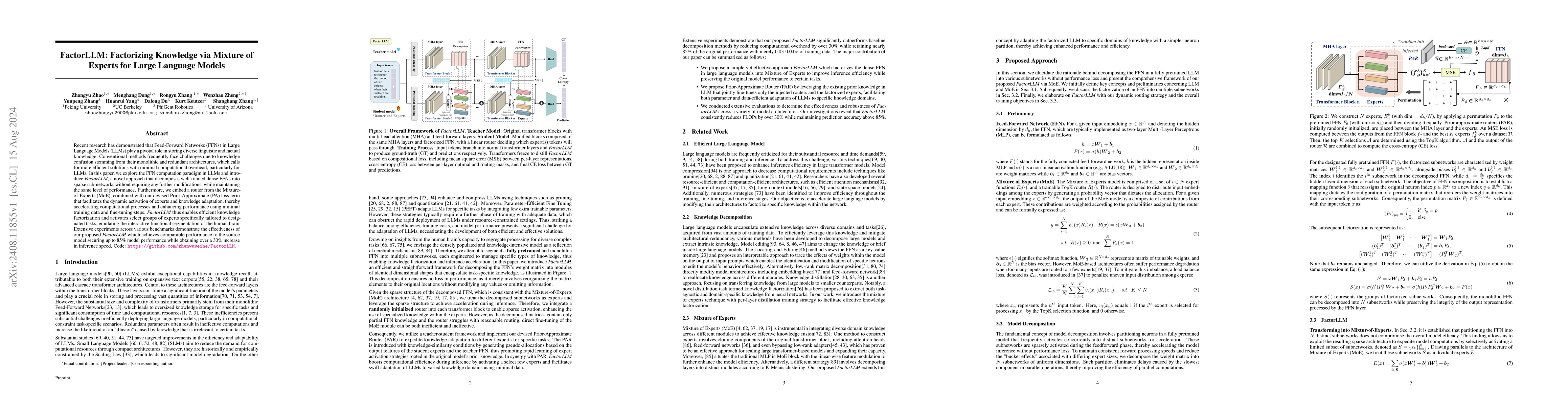 Thumbnail for FactorLLM: Factorizing Knowledge via Mixture of Experts for Large
  Language Models
