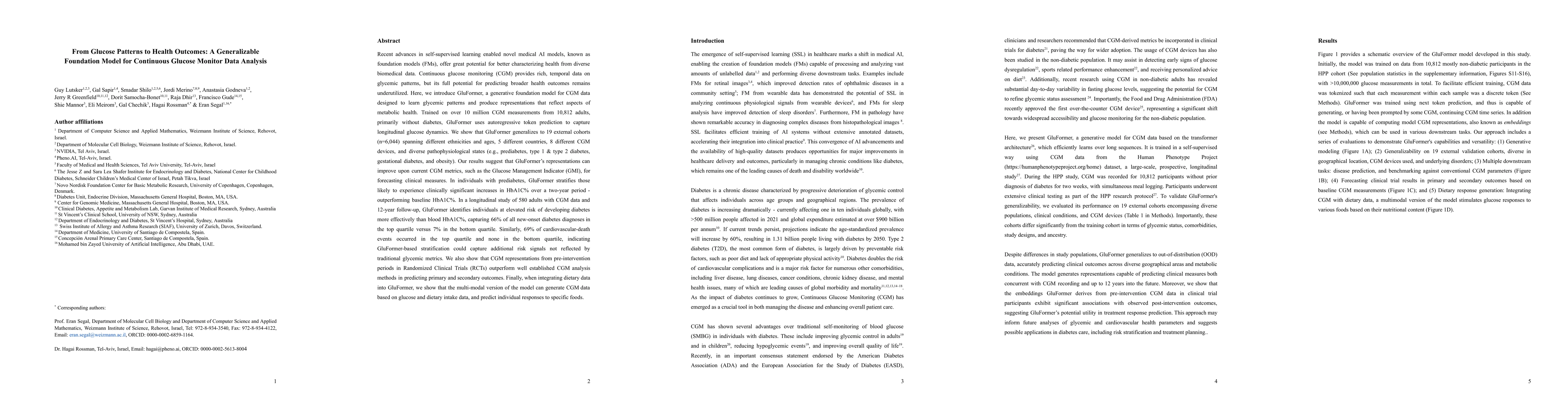 Thumbnail for From Glucose Patterns to Health Outcomes: A Generalizable Foundation
  Model for Continuous Glucose Monitor Data Analysis