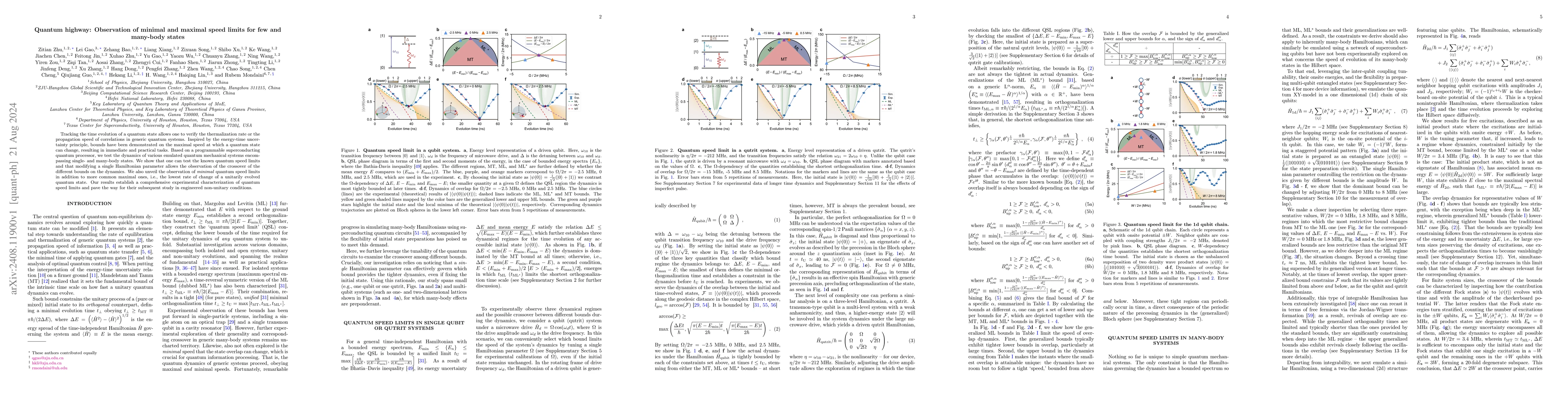 Thumbnail for Quantum highway: Observation of minimal and maximal speed limits for few
  and many-body states