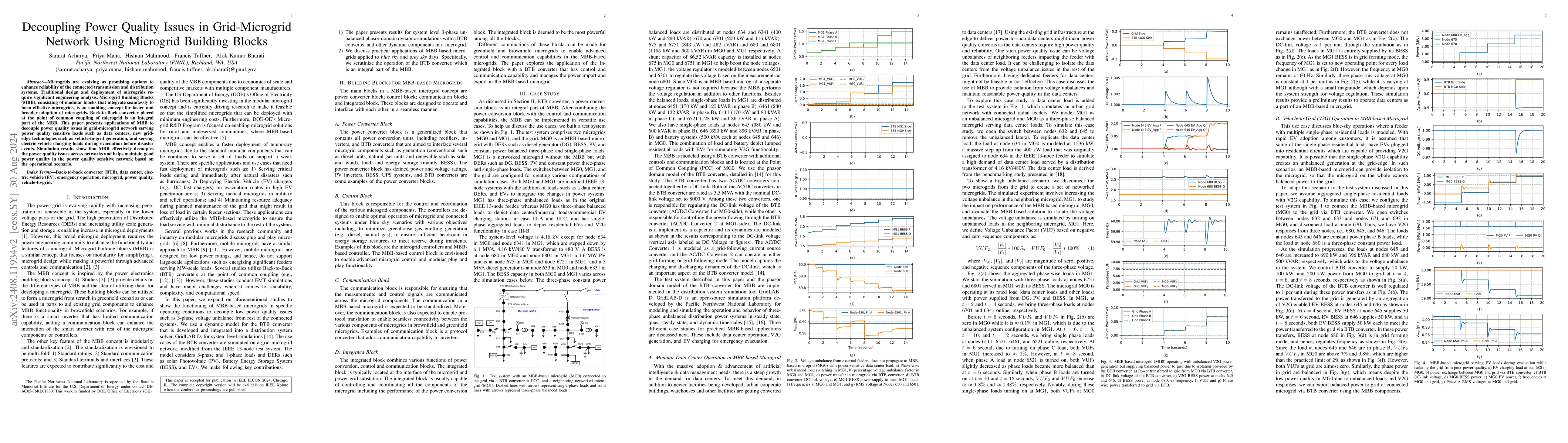 Thumbnail for Decoupling Power Quality Issues in Grid-Microgrid Network Using
  Microgrid Building Blocks