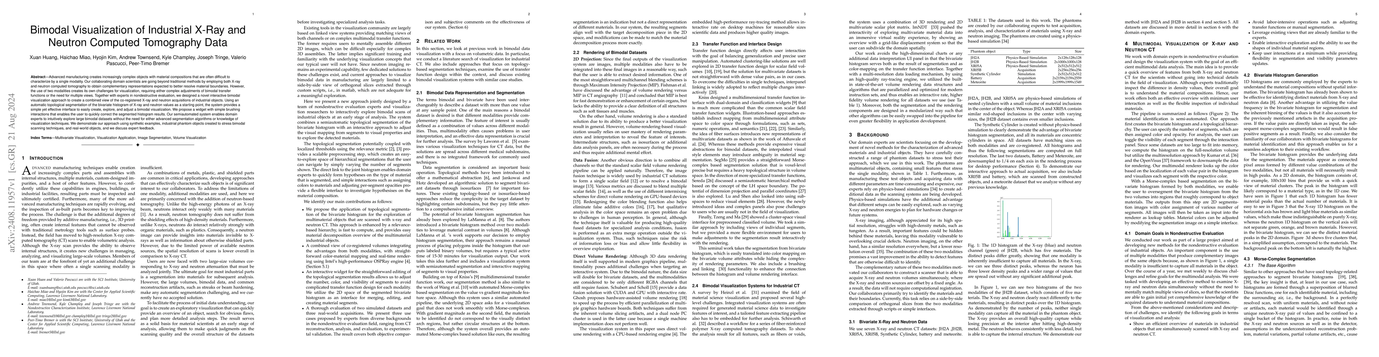 Thumbnail for Bimodal Visualization of Industrial X-Ray and Neutron Computed
  Tomography Data