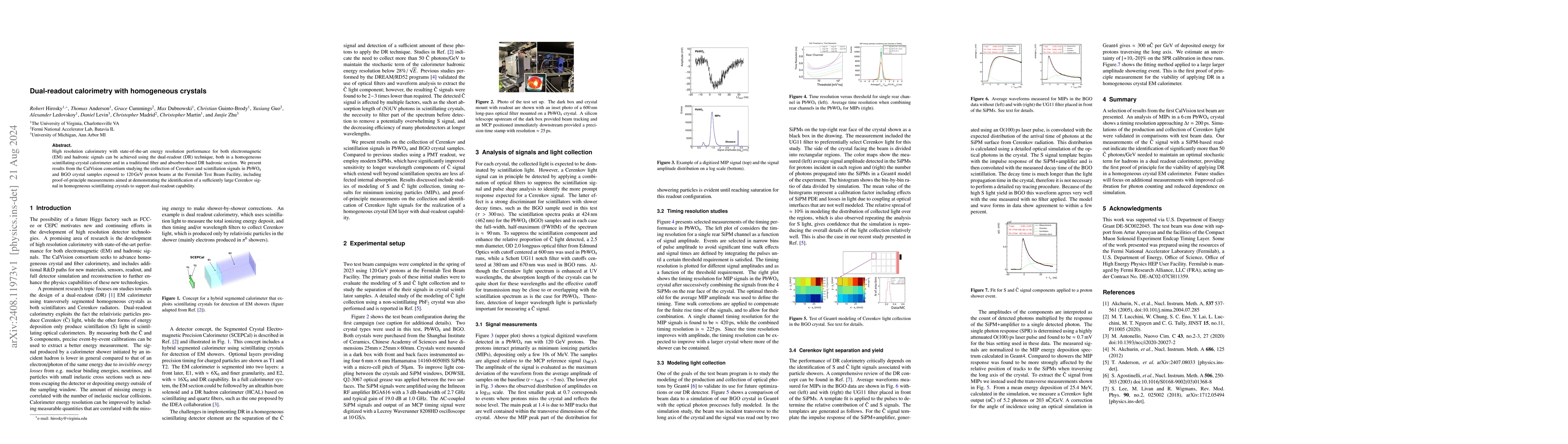 Thumbnail for Dual-readout calorimetry with homogeneous crystals