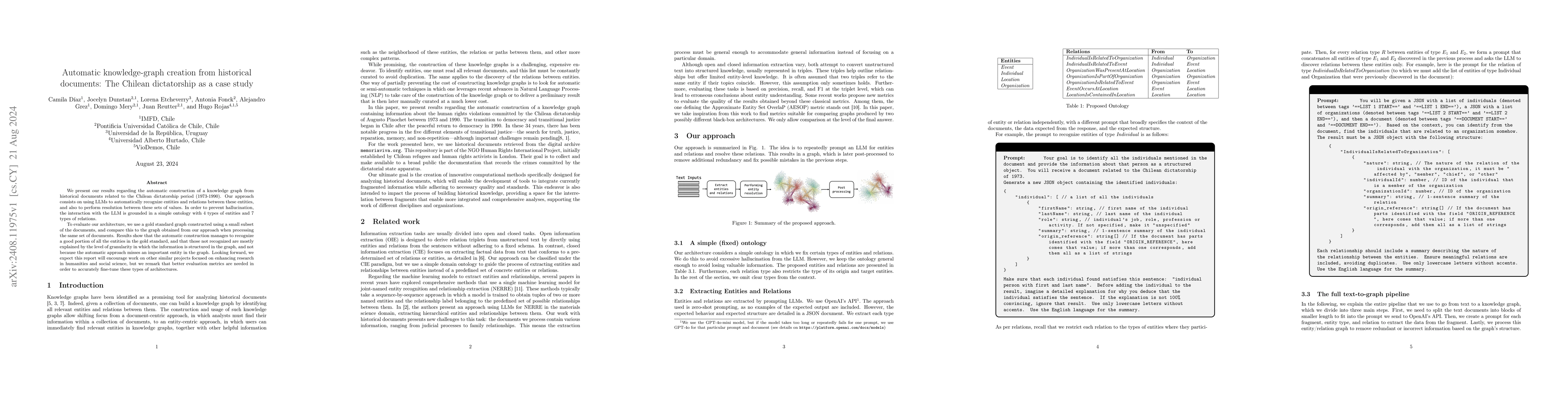 Thumbnail for Automatic knowledge-graph creation from historical documents: The
  Chilean dictatorship as a case study
