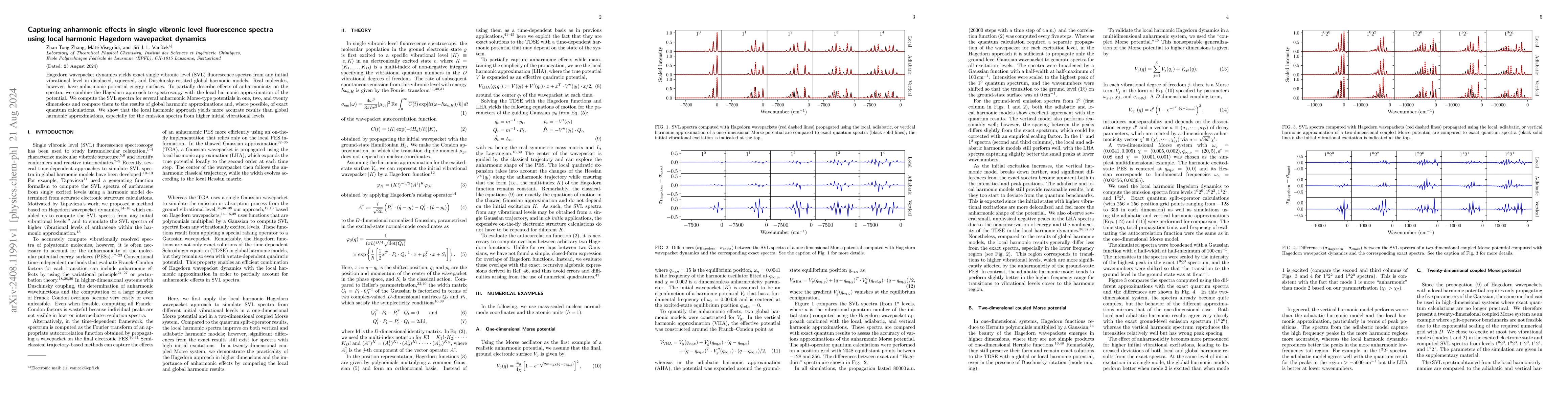 Thumbnail for Capturing anharmonic effects in single vibronic level fluorescence
  spectra using local harmonic Hagedorn wavepacket dynamics