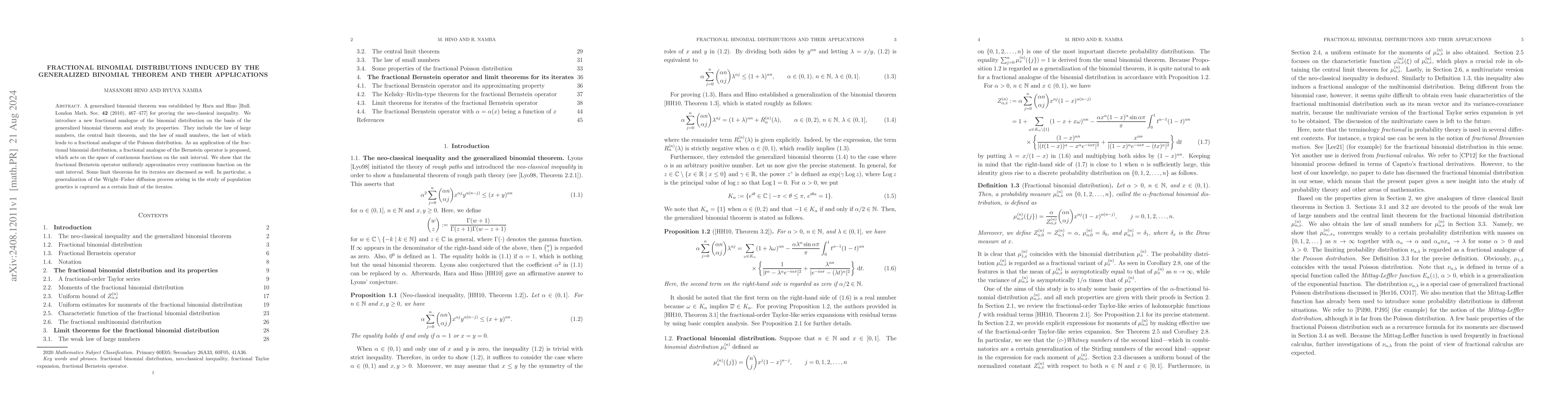 Thumbnail for Fractional binomial distributions induced by the generalized binomial
  theorem and their applications