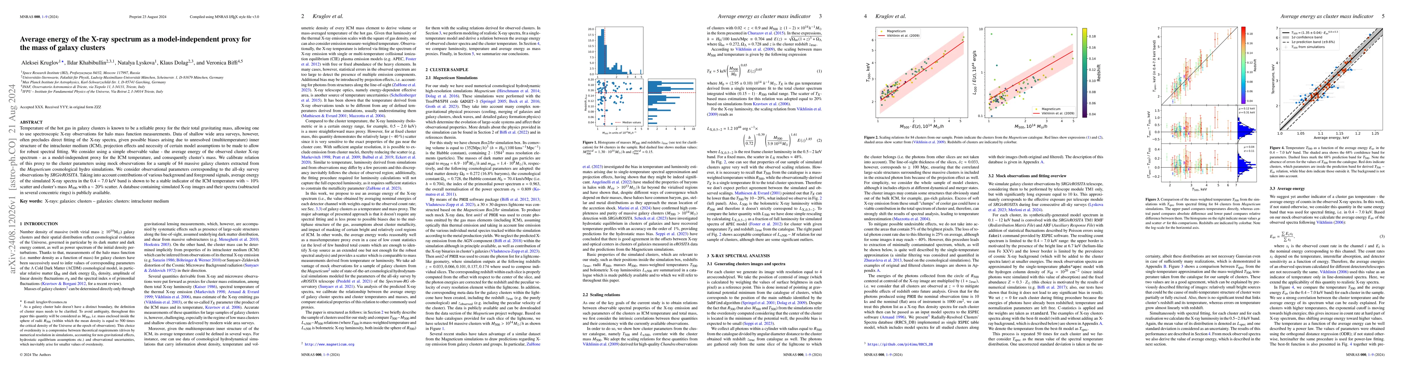 Thumbnail for Average energy of the X-ray spectrum as a model-independent proxy for
  the mass of galaxy clusters