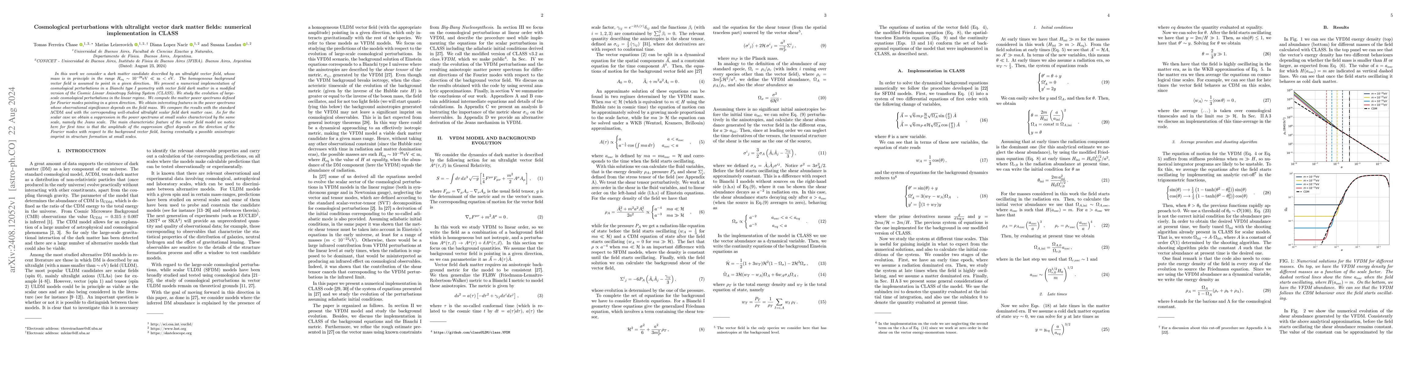 Thumbnail for Cosmological perturbations with ultralight vector dark matter fields:
  numerical implementation in CLASS