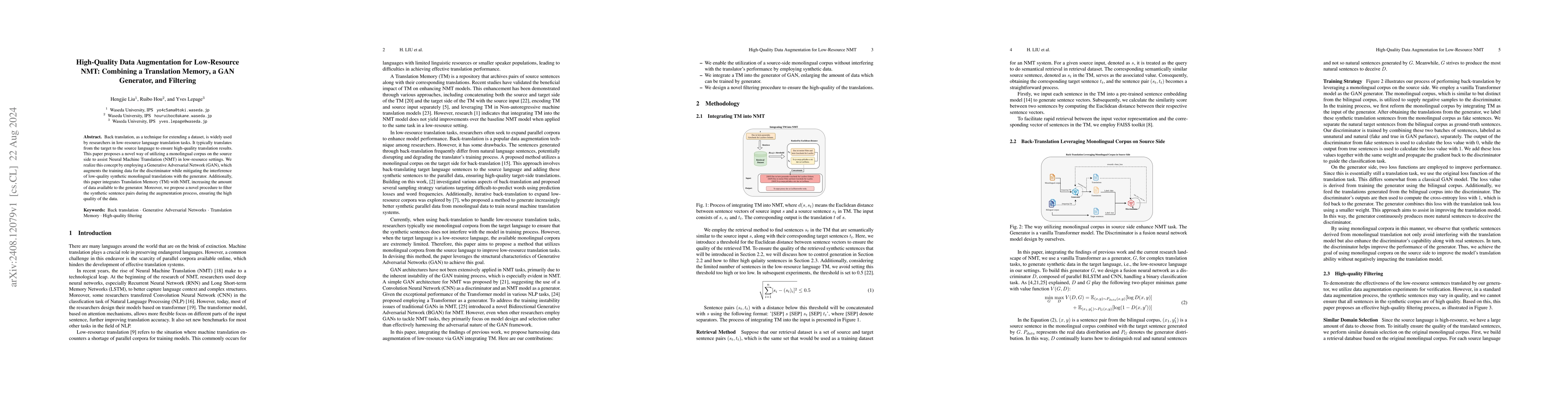 Thumbnail for High-Quality Data Augmentation for Low-Resource NMT: Combining a
  Translation Memory, a GAN Generator, and Filtering