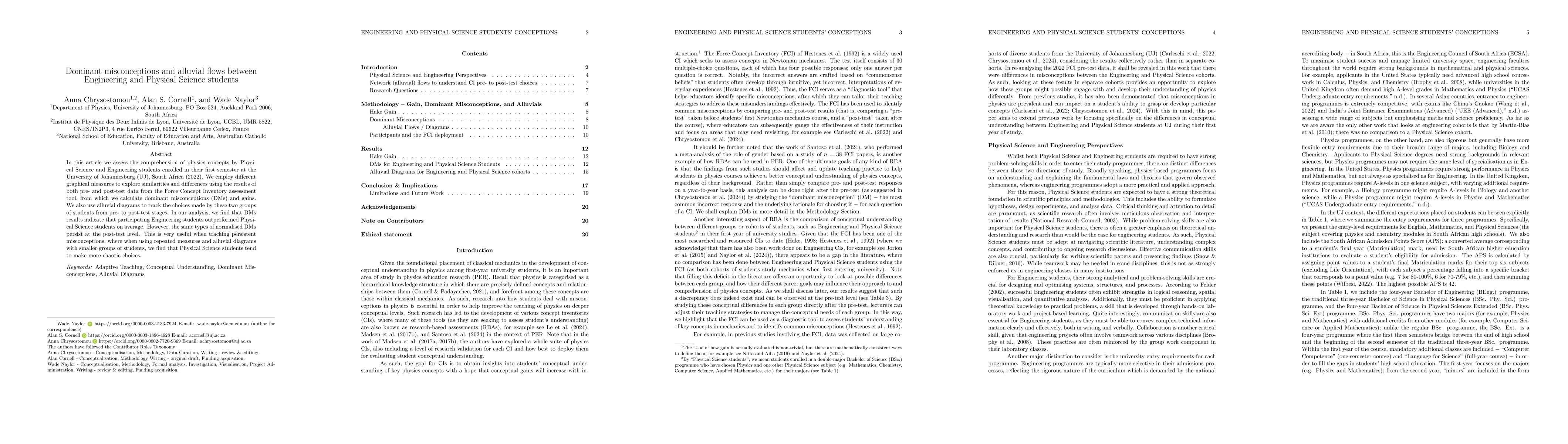 Thumbnail for Dominant misconceptions and alluvial flows between Engineering and
  Physical Science students