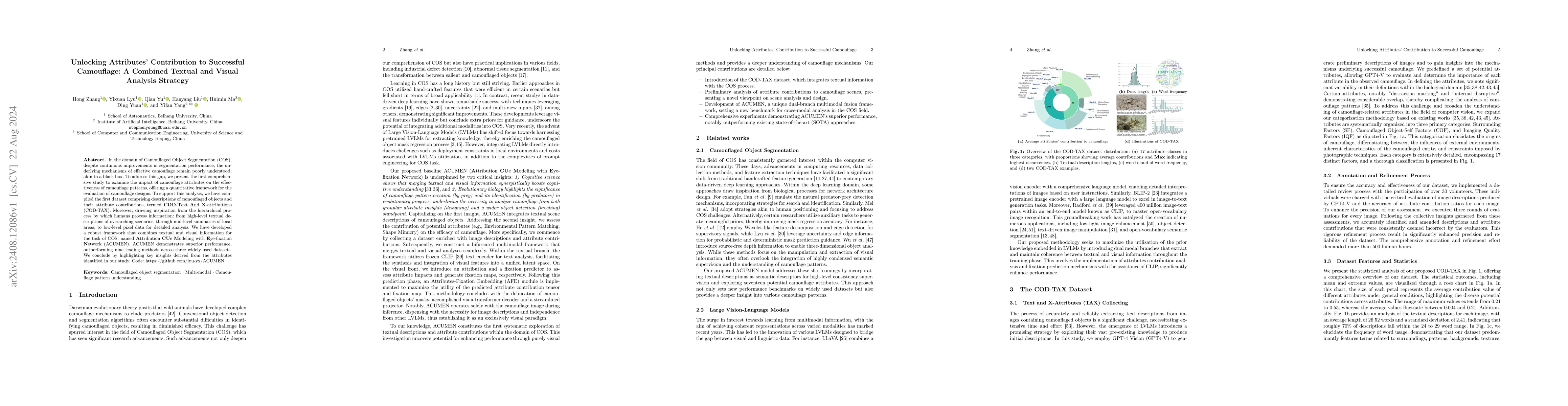 Thumbnail for Unlocking Attributes' Contribution to Successful Camouflage: A Combined
  Textual and VisualAnalysis Strategy