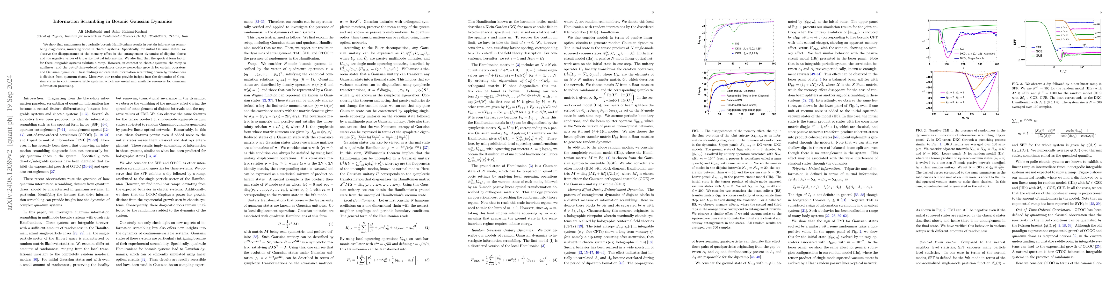 Thumbnail for Information Scrambling in Bosonic Gaussian Dynamics