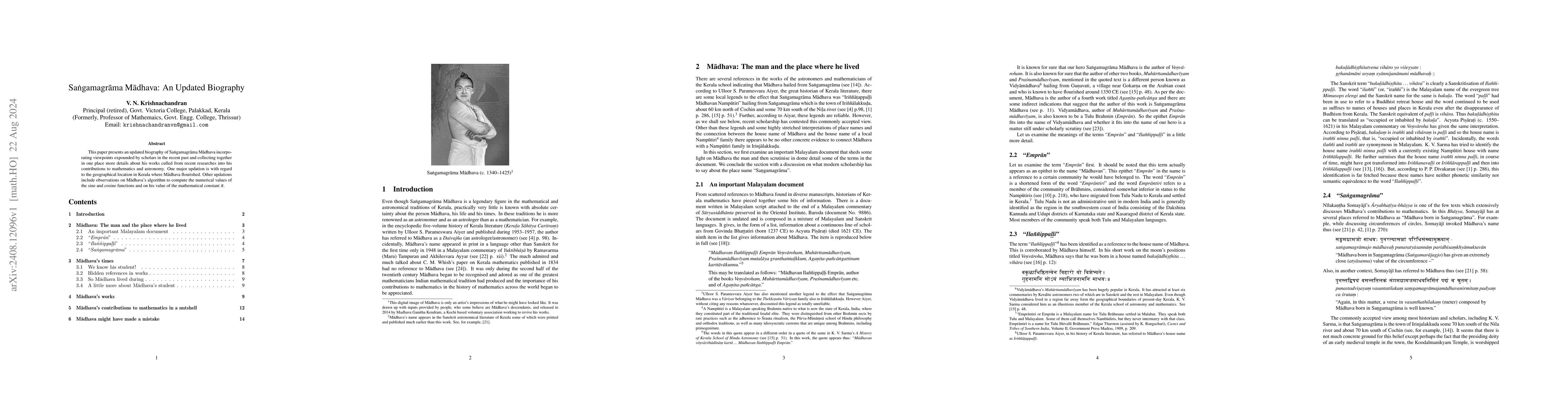 Thumbnail for Samgamagrāma Mādhava: An Updated Biography