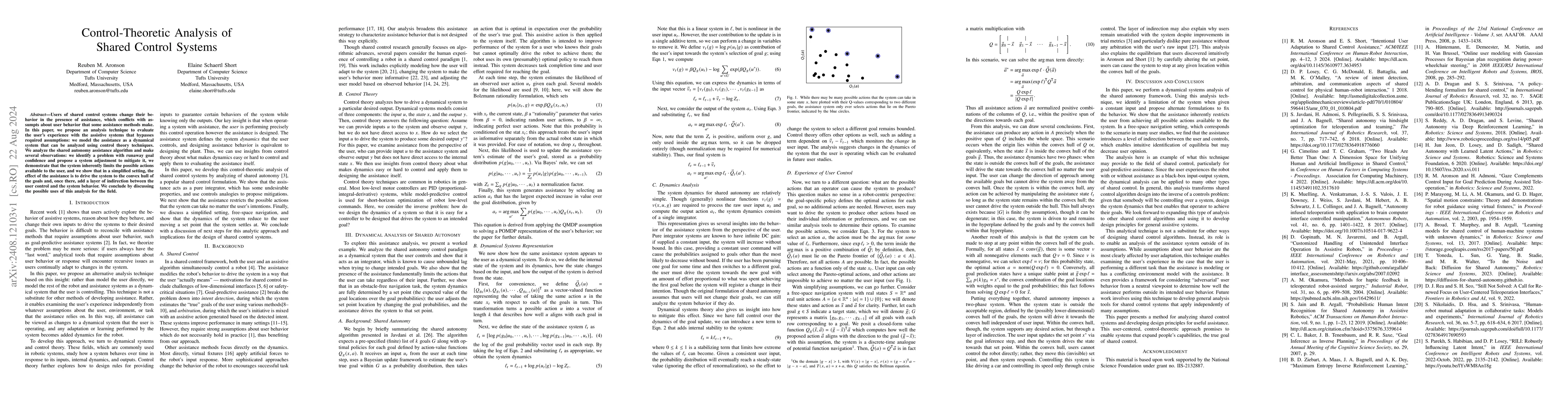 Thumbnail for Control-Theoretic Analysis of Shared Control Systems