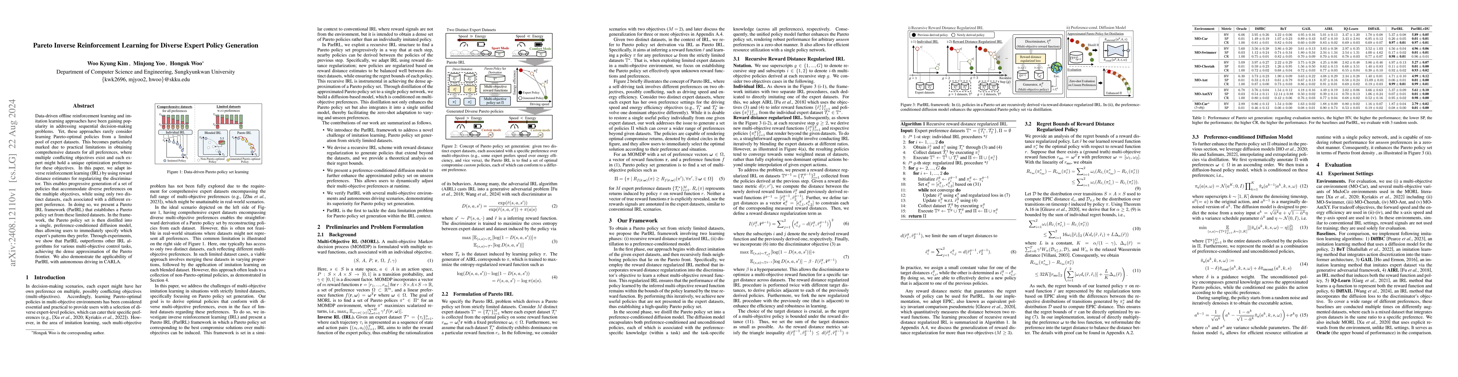 Thumbnail for Pareto Inverse Reinforcement Learning for Diverse Expert Policy
  Generation