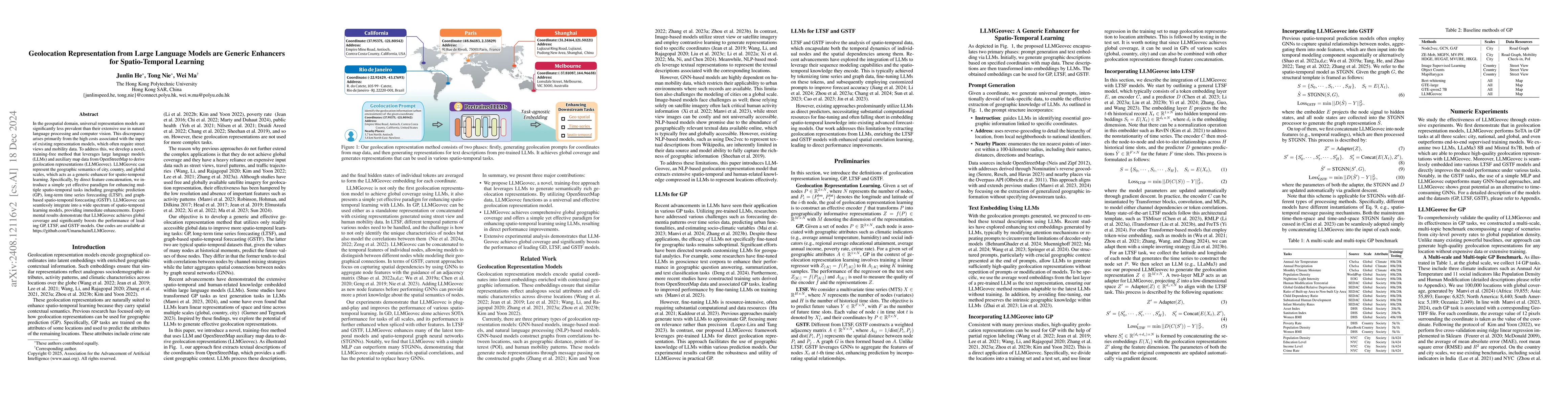 Thumbnail for Geolocation Representation from Large Language Models are Generic
  Enhancers for Spatio-Temporal Learning
