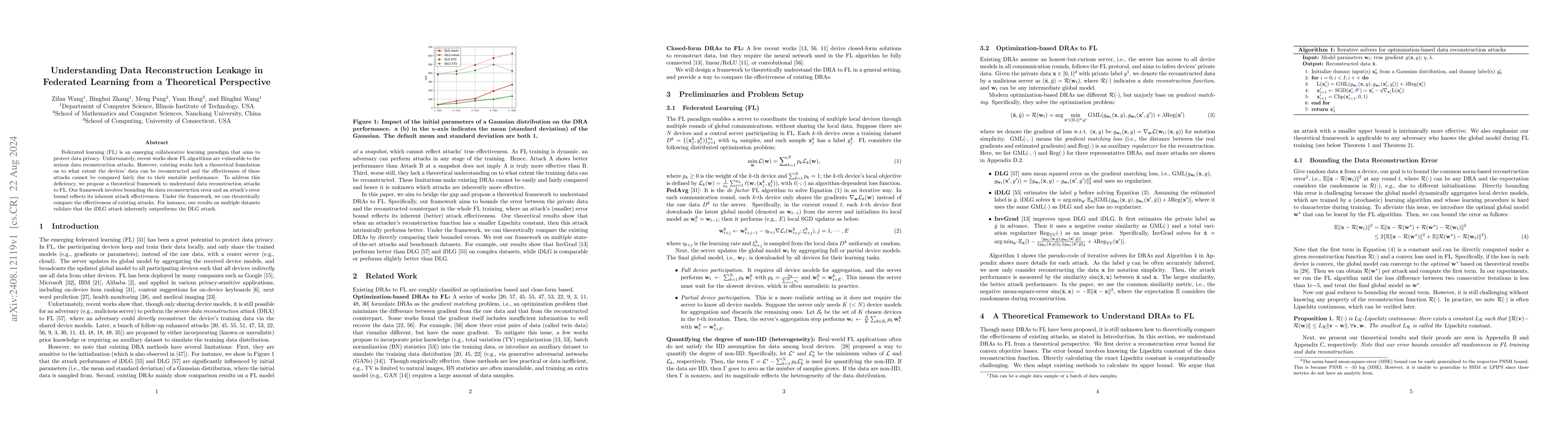 Thumbnail for Understanding Data Reconstruction Leakage in Federated Learning from a
  Theoretical Perspective