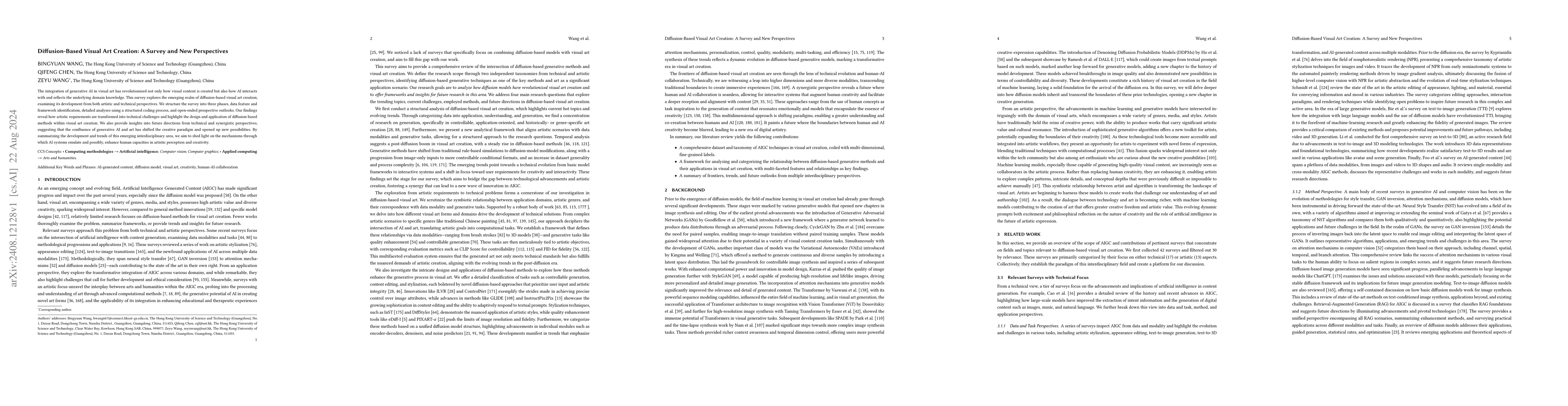 Thumbnail for Diffusion-Based Visual Art Creation: A Survey and New Perspectives