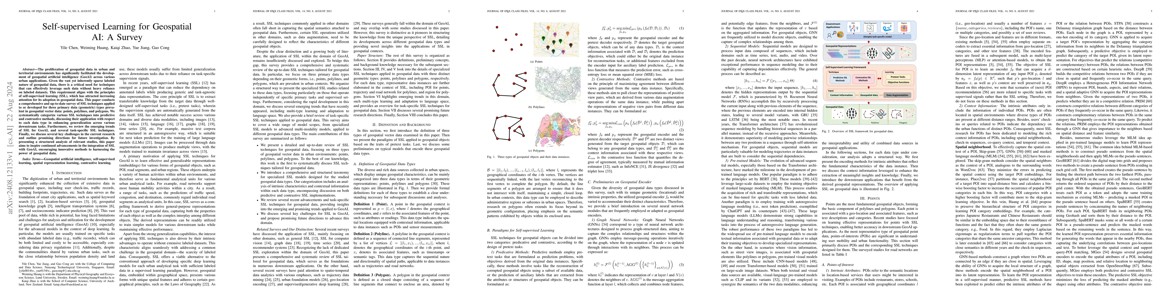 Thumbnail for Self-supervised Learning for Geospatial AI: A Survey