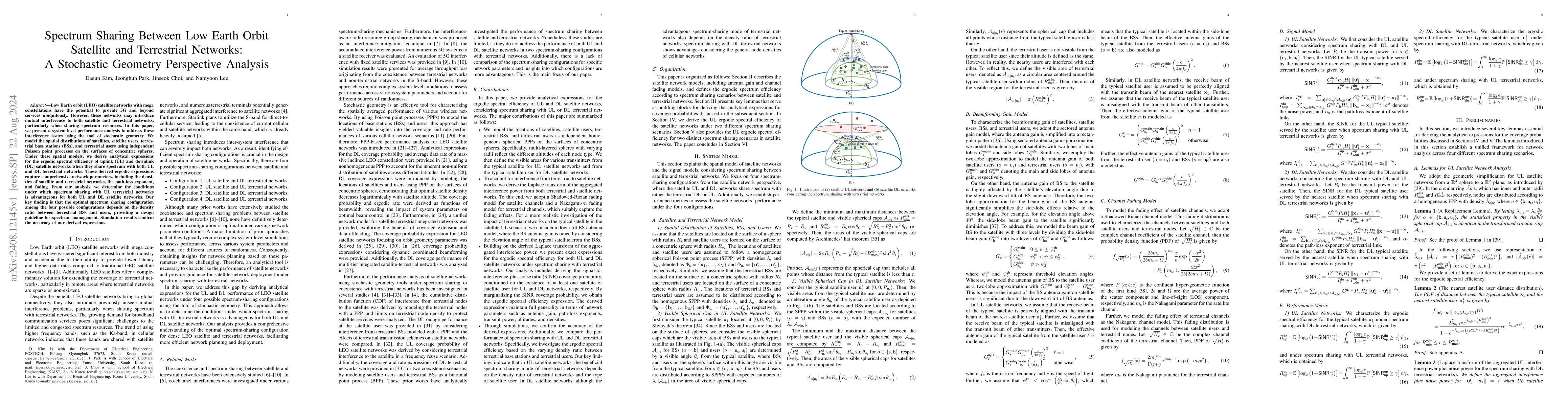 Thumbnail for Spectrum Sharing Between Low Earth Orbit Satellite and Terrestrial
  Networks: A Stochastic Geometry Perspective Analysis