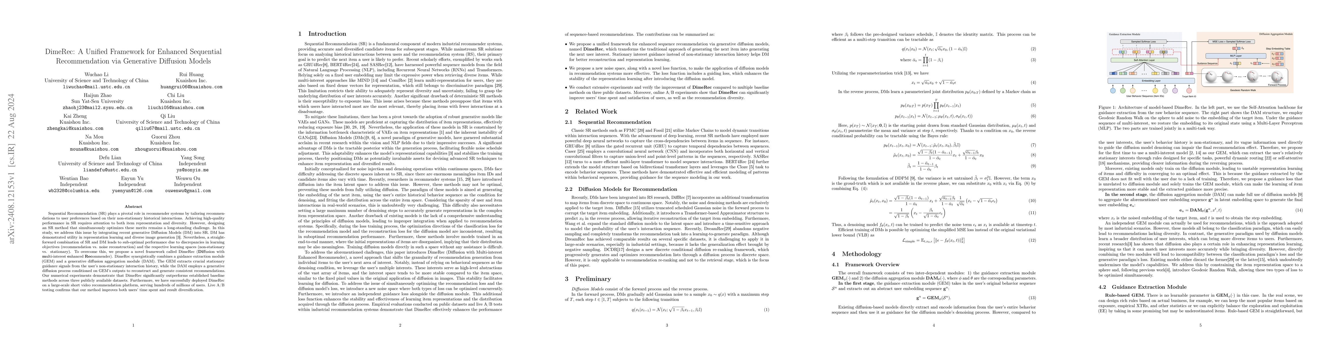 Thumbnail for DimeRec: A Unified Framework for Enhanced Sequential Recommendation via
  Generative Diffusion Models