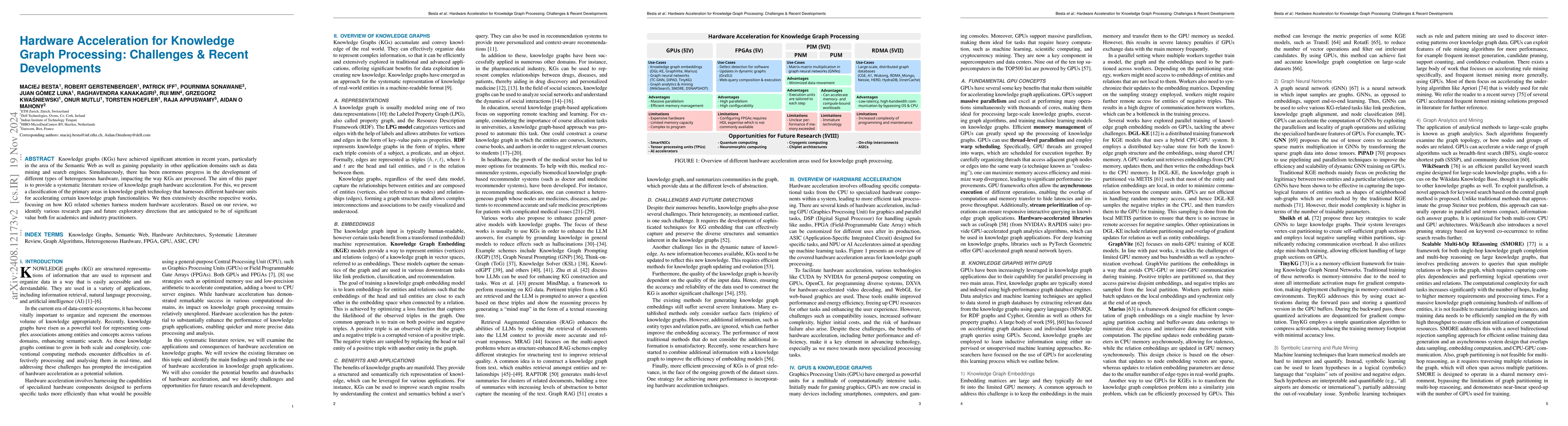 Thumbnail for Hardware Acceleration for Knowledge Graph Processing: Challenges &
  Recent Developments