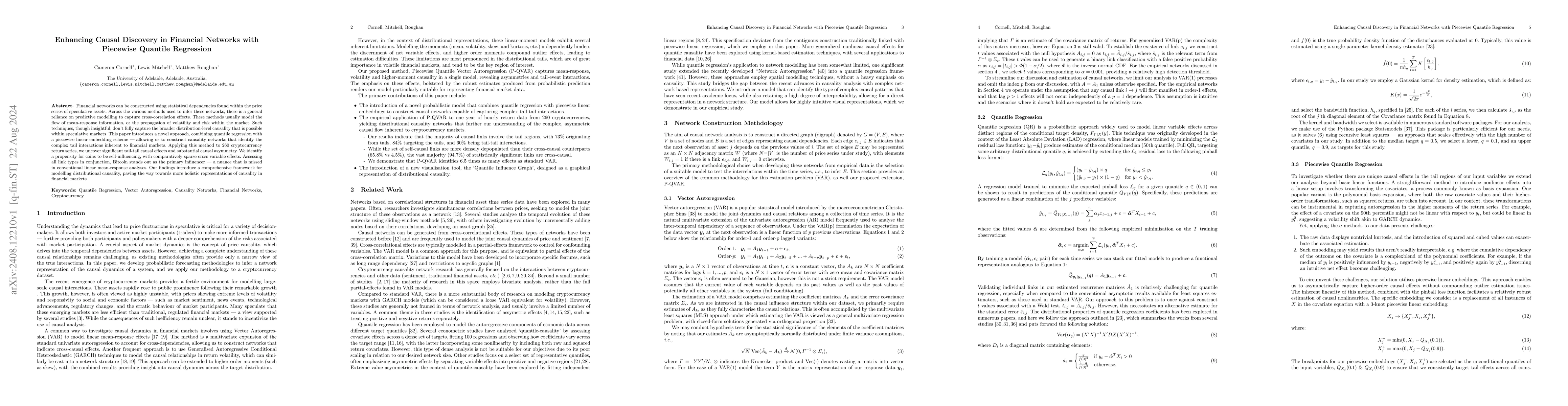 Thumbnail for Enhancing Causal Discovery in Financial Networks with Piecewise Quantile
  Regression