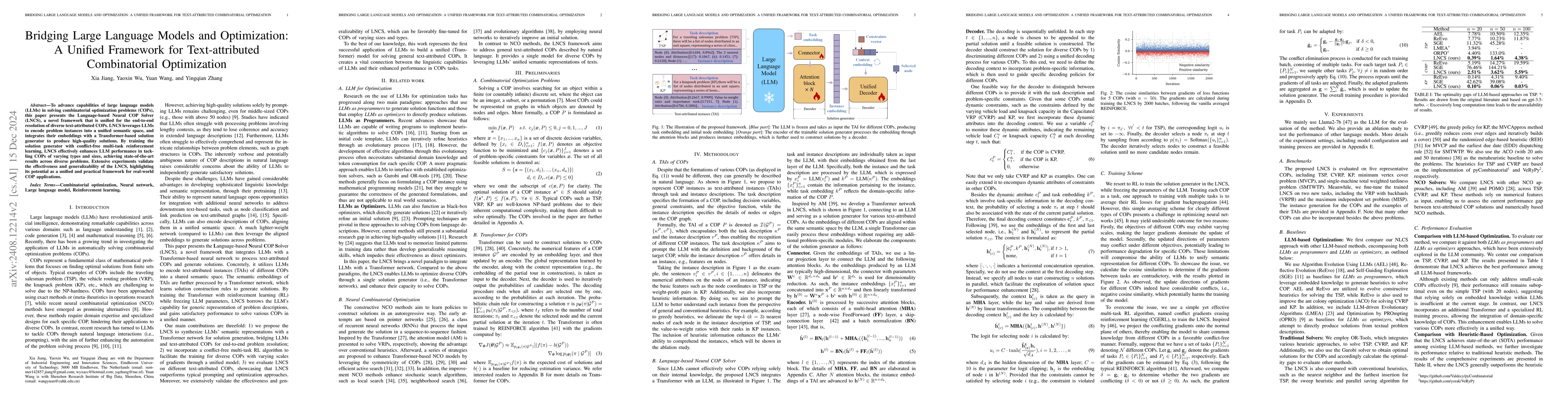 Thumbnail for UNCO: Towards Unifying Neural Combinatorial Optimization through Large
  Language Model