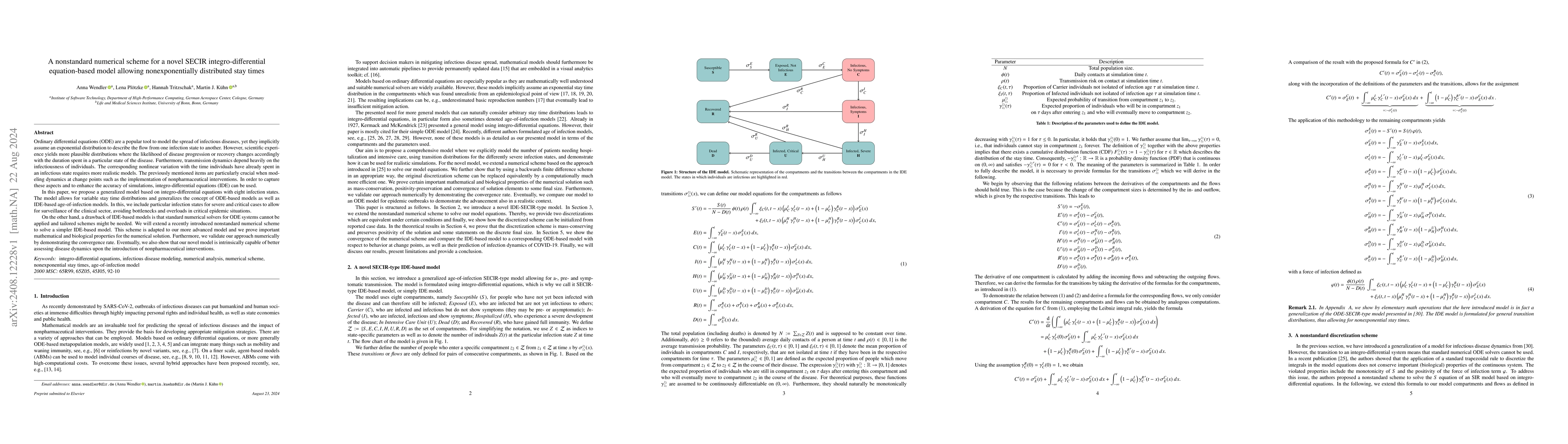 Thumbnail for A nonstandard numerical scheme for a novel SECIR integro-differential
  equation-based model allowing nonexponentially distributed stay times