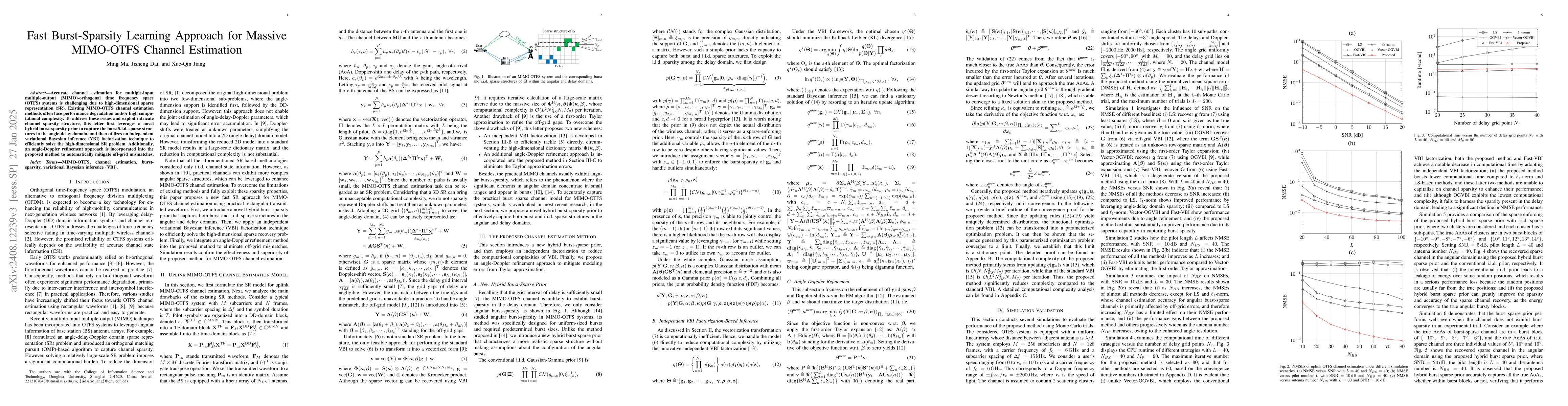 Thumbnail for Fast Burst-Sparsity Learning Approach for Massive MIMO-OTFS Channel
  Estimation
