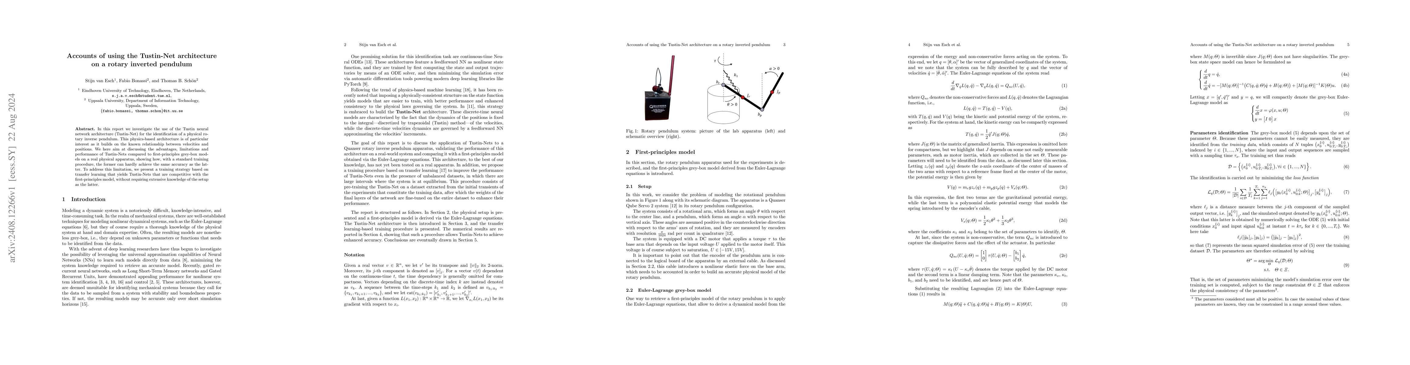 Thumbnail for Accounts of using the Tustin-Net architecture on a rotary inverted
  pendulum