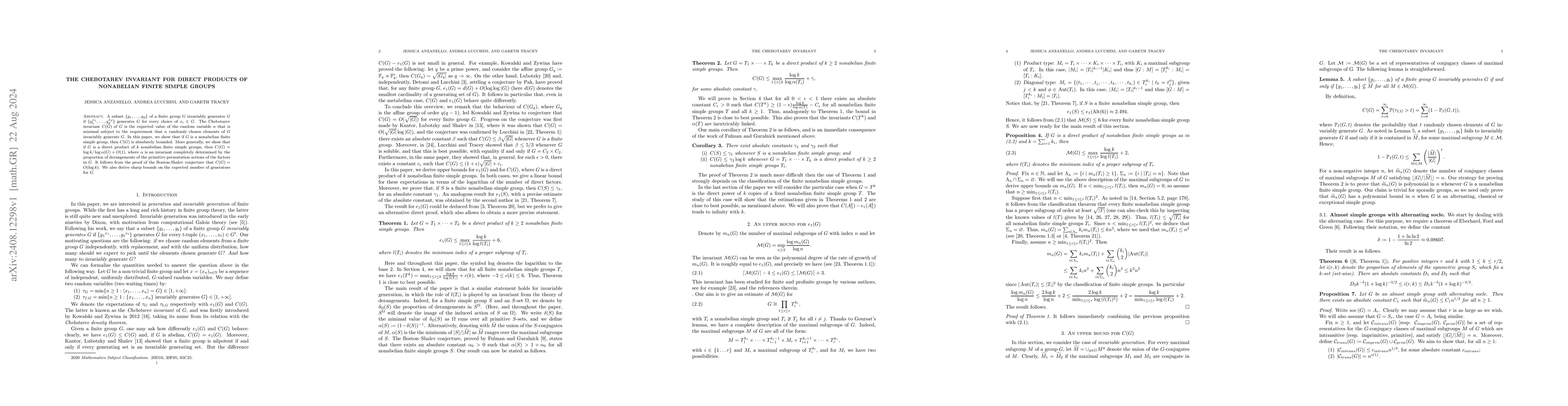 Thumbnail for The Chebotarev invariant for direct products of nonabelian finite simple
  groups