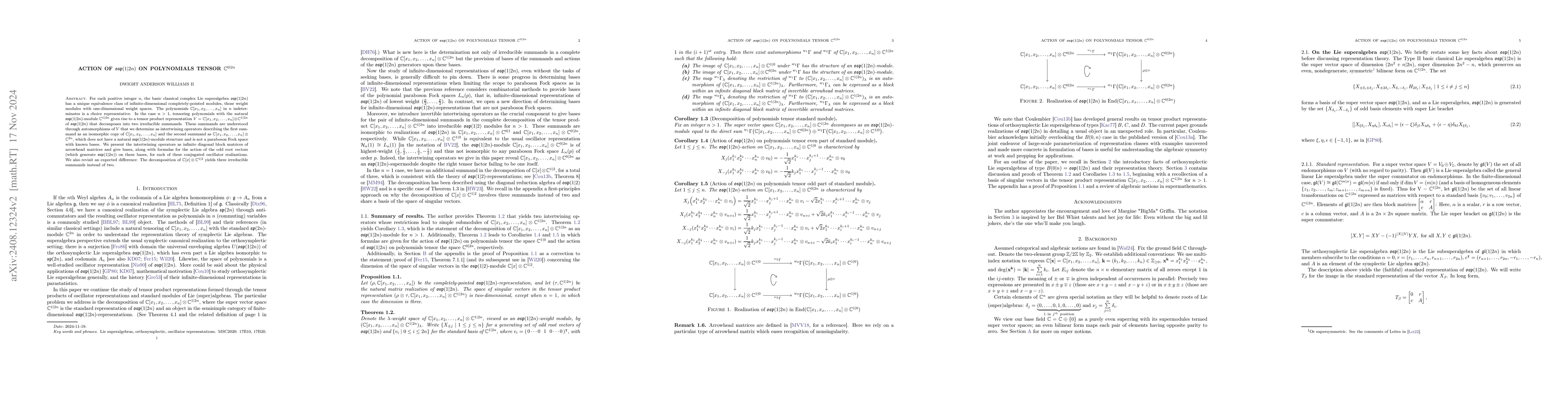 Thumbnail for Action of $\mathfrak{osp}(1|2n)$ on polynomials tensor
  $\mathbb{C}^{0|2n}$