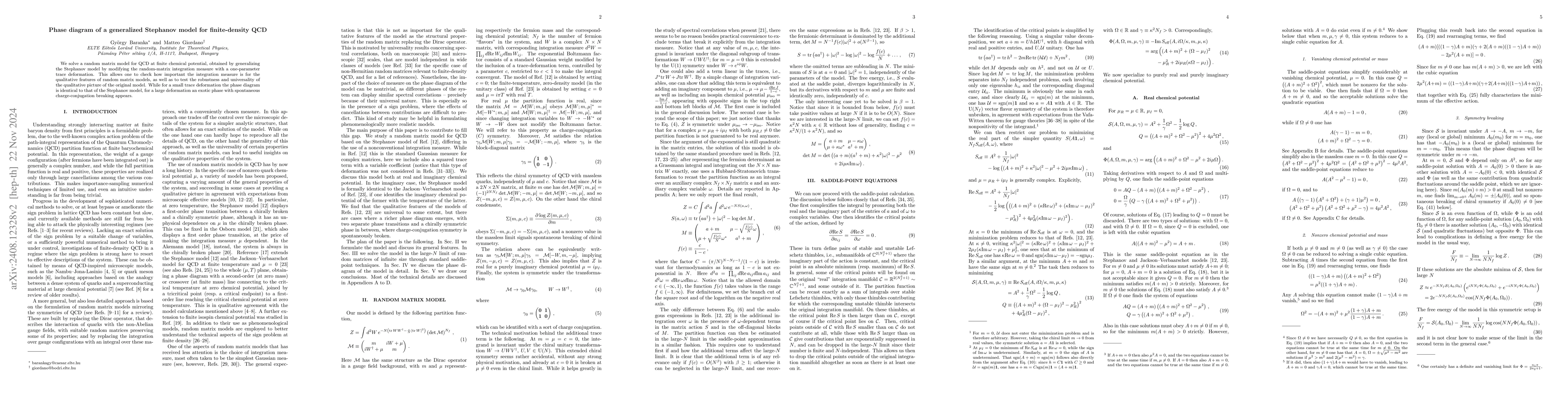 Thumbnail for Phase diagram of a generalized Stephanov model for finite-density QCD