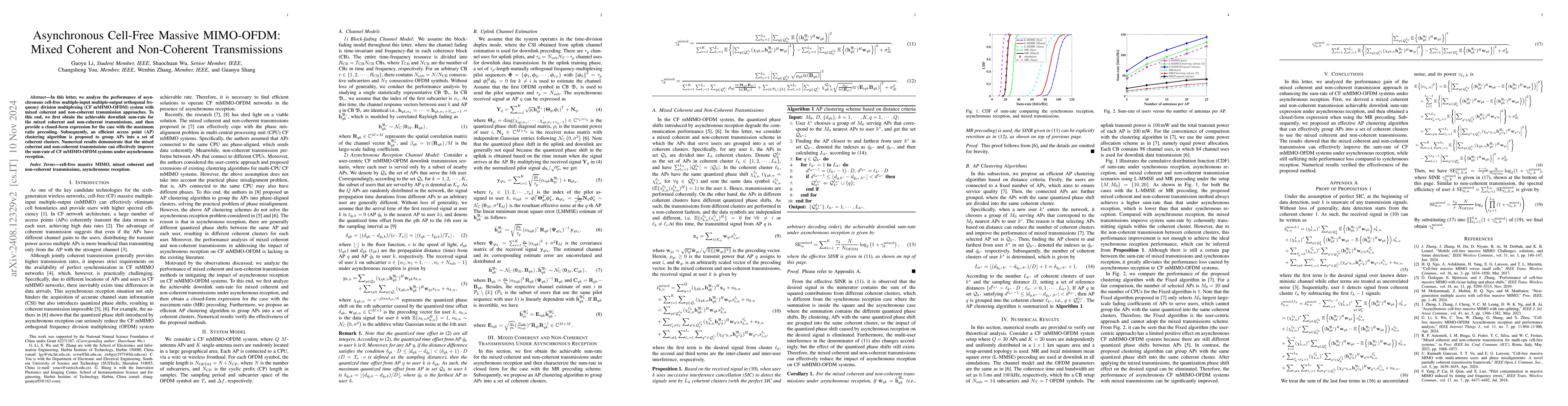 Thumbnail for Asynchronous Cell-Free Massive MIMO-OFDM: Mixed Coherent and
  Non-Coherent Transmissions
