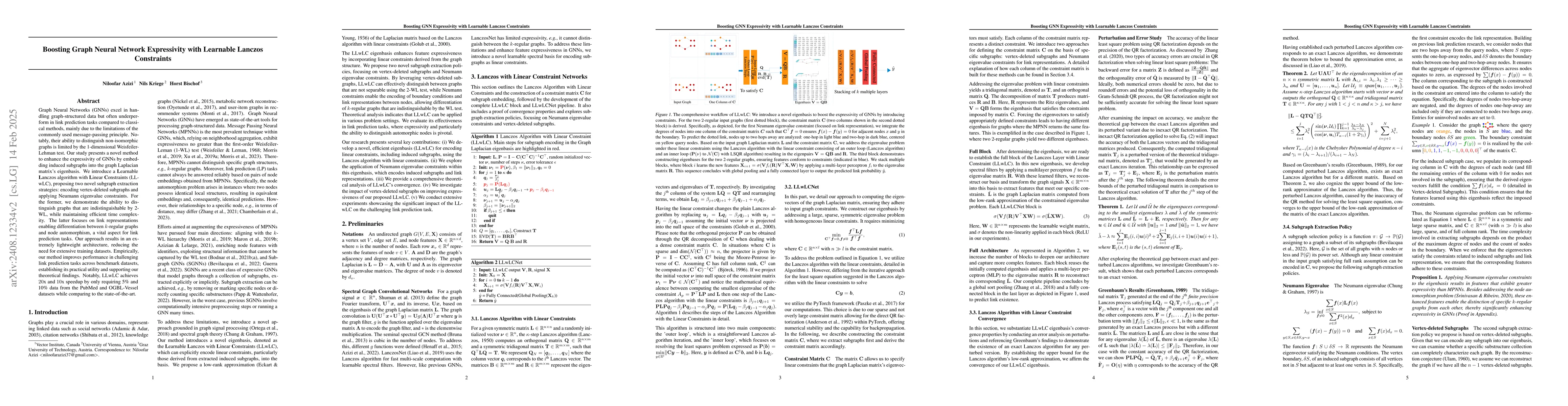 Thumbnail for Enhanced Expressivity in Graph Neural Networks with Lanczos-Based Linear
  Constraints