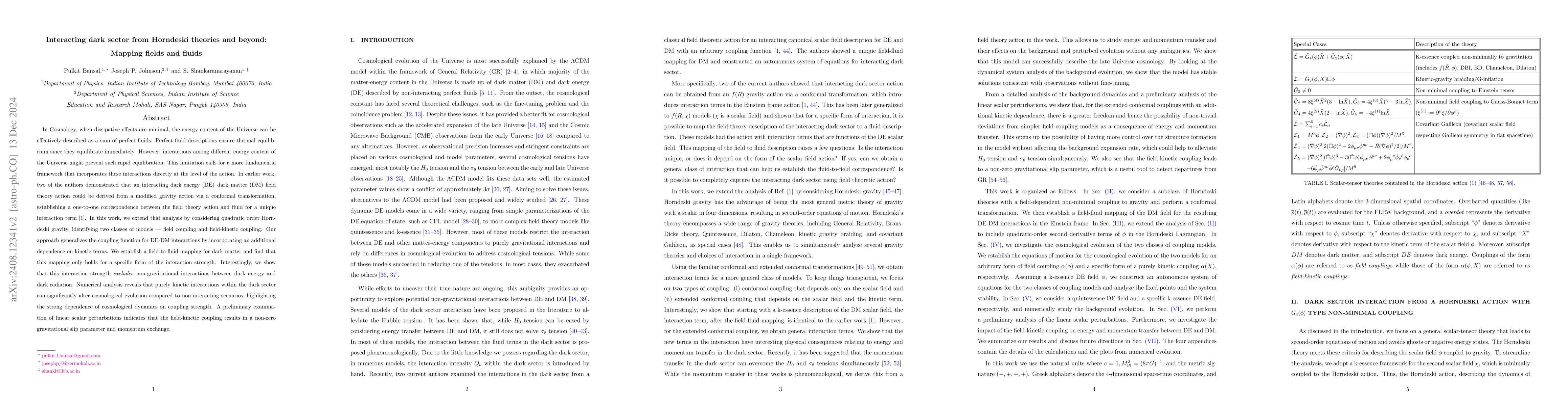 Thumbnail for Interacting dark sector from Horndeski theories and beyond: Mapping
  fields and fluids