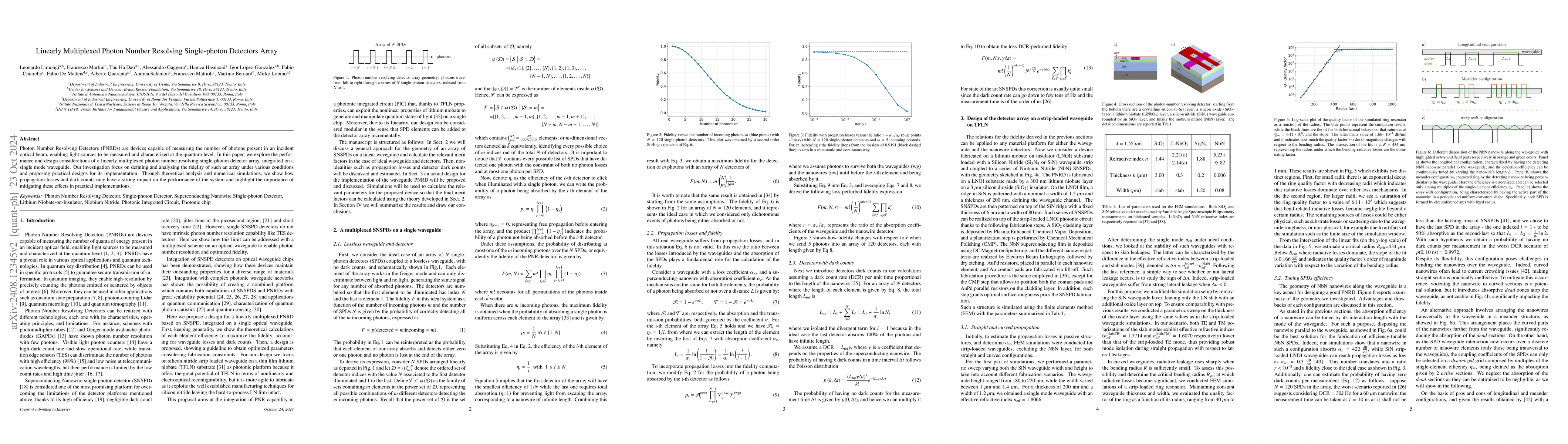 Thumbnail for Linearly Multiplexed Photon Number Resolving Single-photon Detectors
  Array