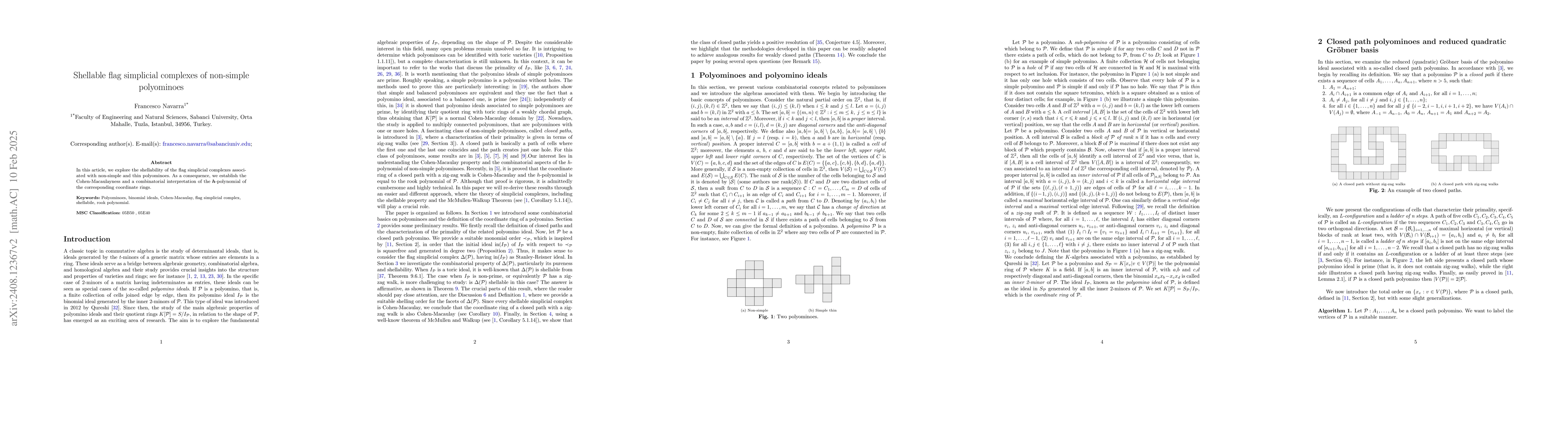 Thumbnail for Shellable flag simplicial complexes of non-simple polyominoes