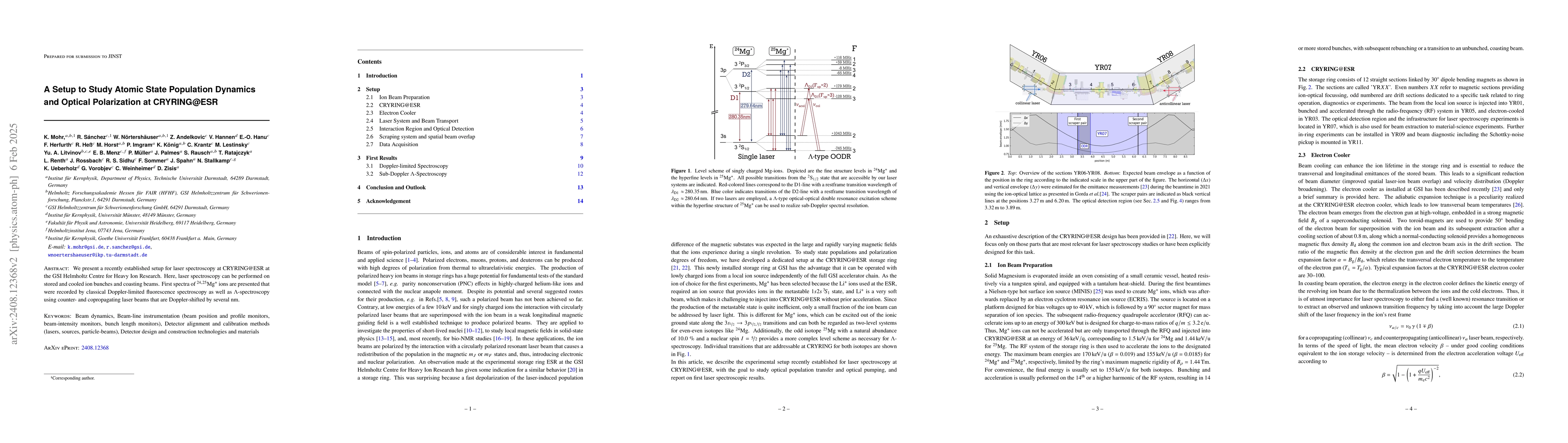 Thumbnail for A Setup to Study Atomic State Population Dynamics and Optical
  Polarization at CRYRING@ESR