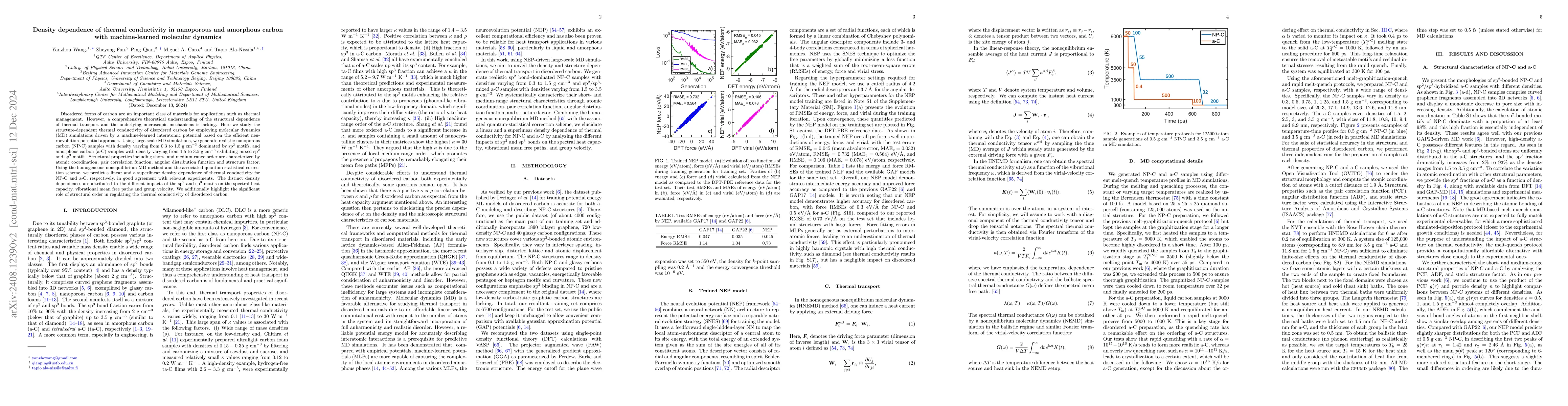 Thumbnail for Density dependence of thermal conductivity in nanoporous and amorphous
  carbon with machine-learned molecular dynamics