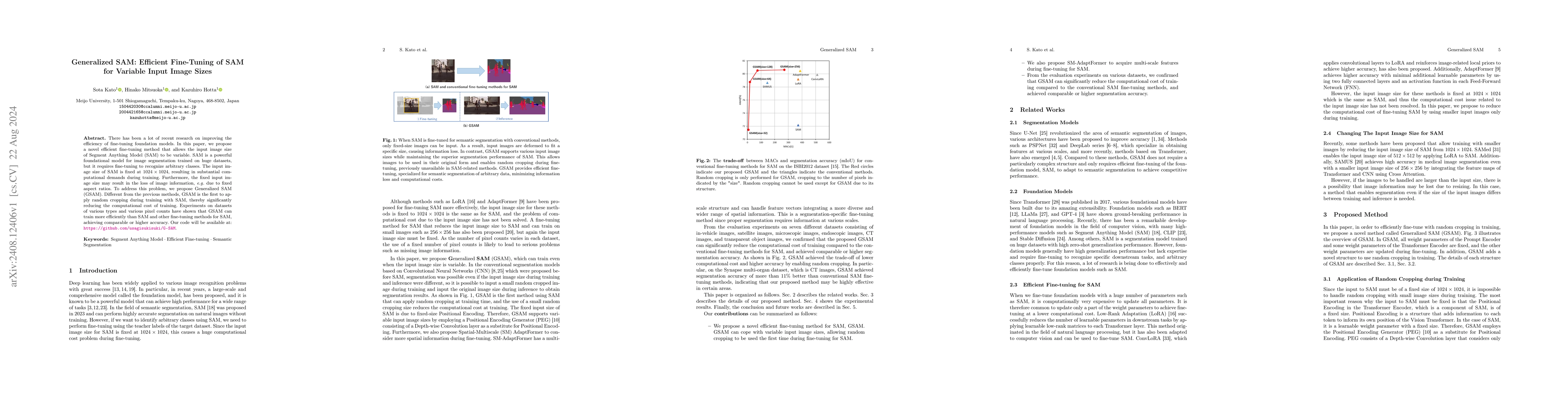 Thumbnail for Generalized SAM: Efficient Fine-Tuning of SAM for Variable Input Image
  Sizes