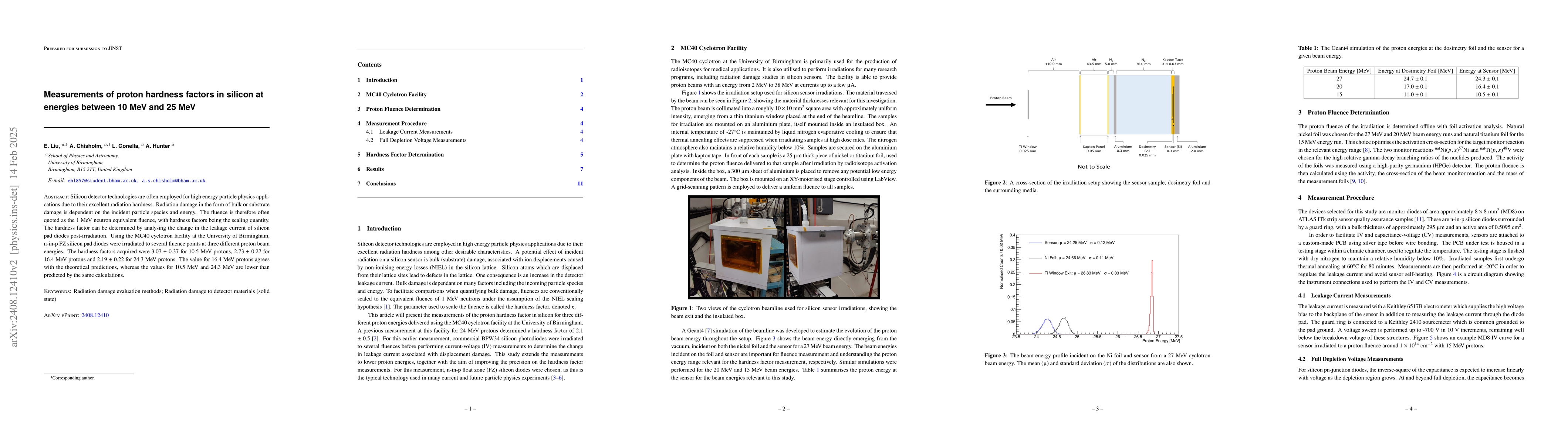 Thumbnail for Measurements of proton hardness factors in silicon at energies between
  10 MeV and 25 MeV