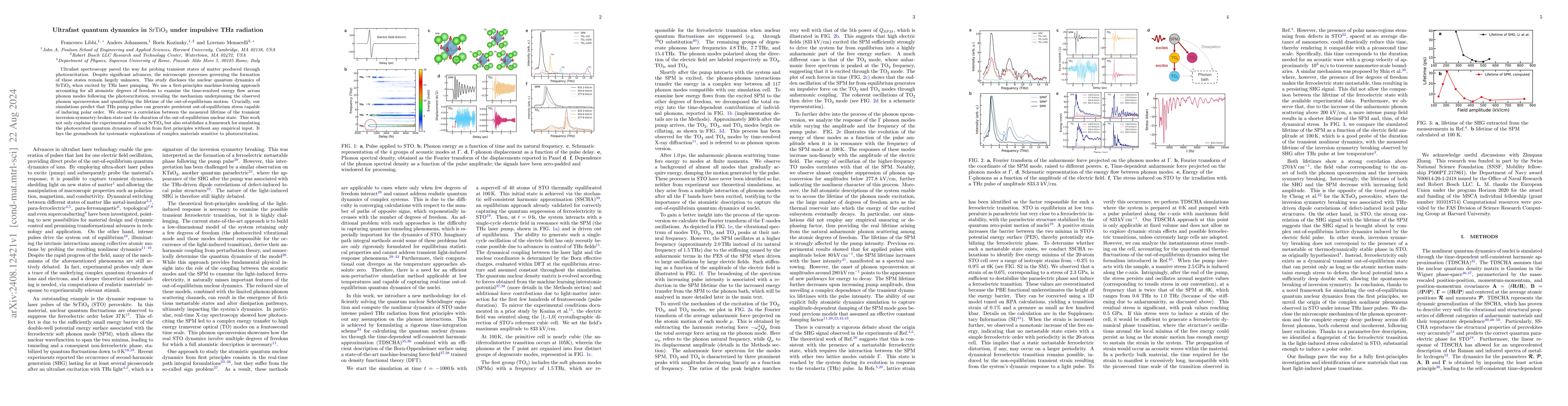 Thumbnail for Ultrafast quantum dynamics in $\mathbf{\mathrm{SrTiO_3}}$ under
  impulsive THz radiation