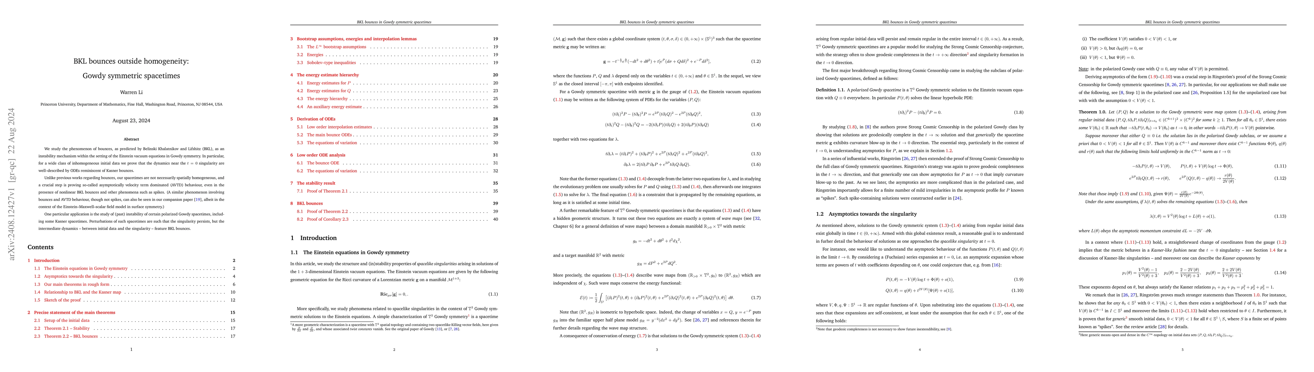 Thumbnail for BKL bounces outside homogeneity: Gowdy symmetric spacetimes