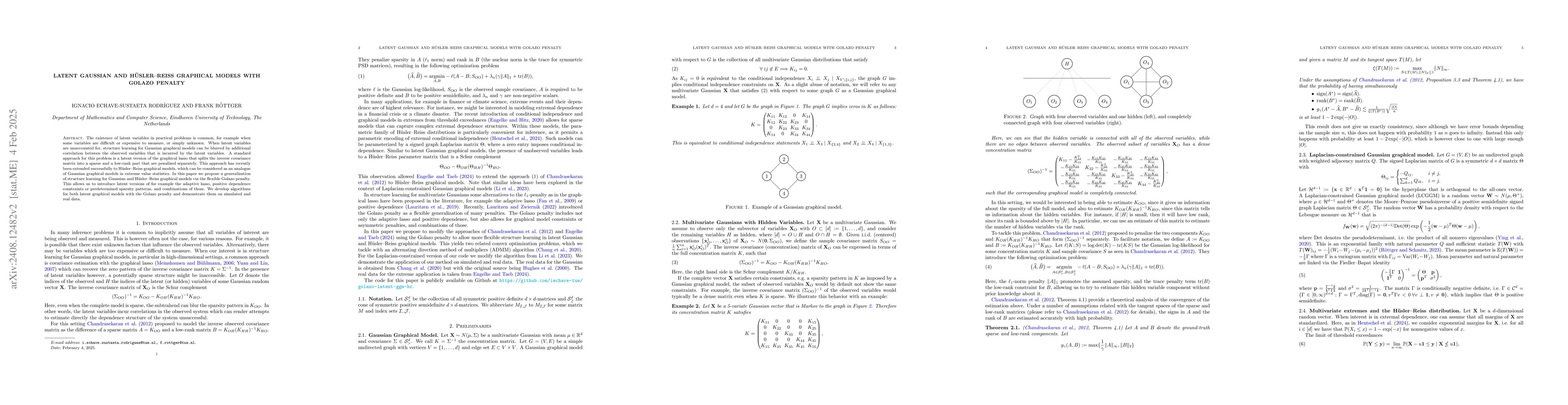 Thumbnail for Latent Gaussian Graphical Models with Golazo Penalty