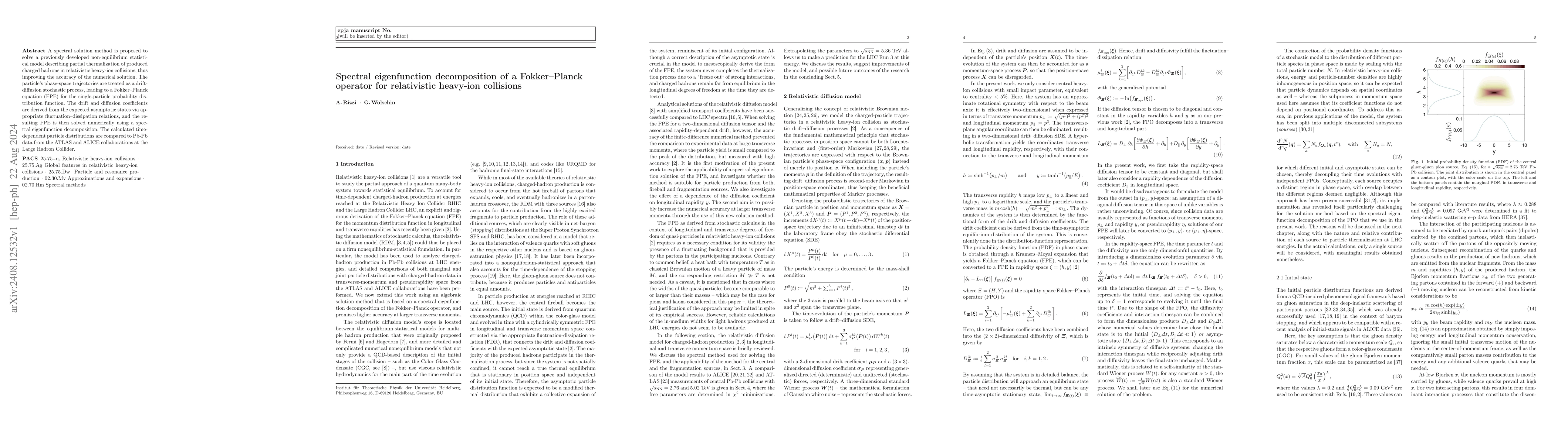 Thumbnail for Spectral eigenfunction decomposition of a Fokker-Planck operator for
  relativistic heavy-ion collisions