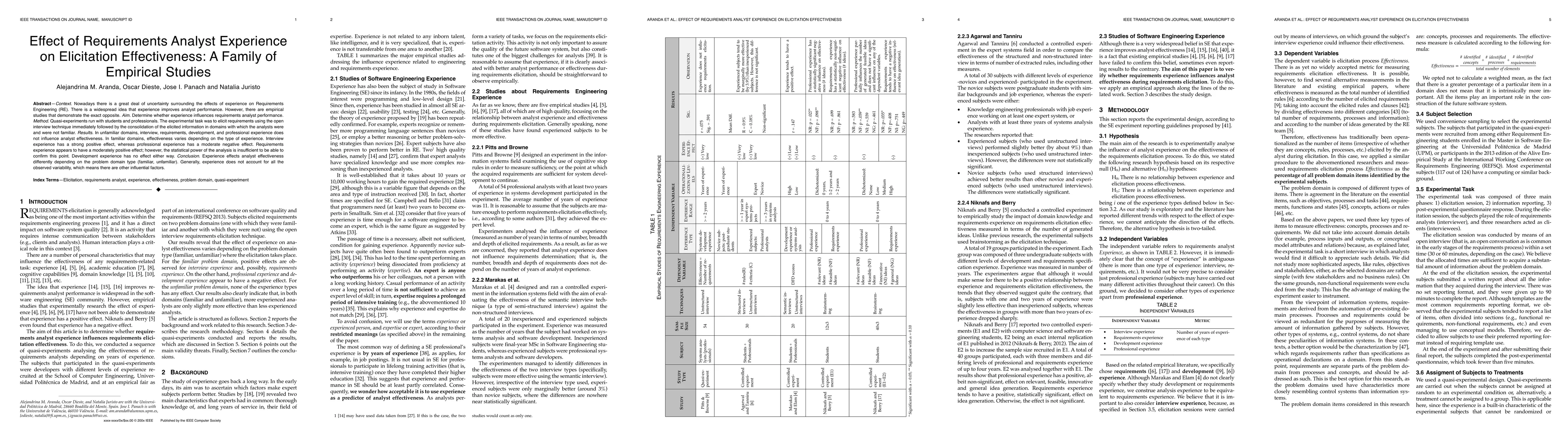 Thumbnail for Effect of Requirements Analyst Experience on Elicitation Effectiveness:
  A Family of Empirical Studies