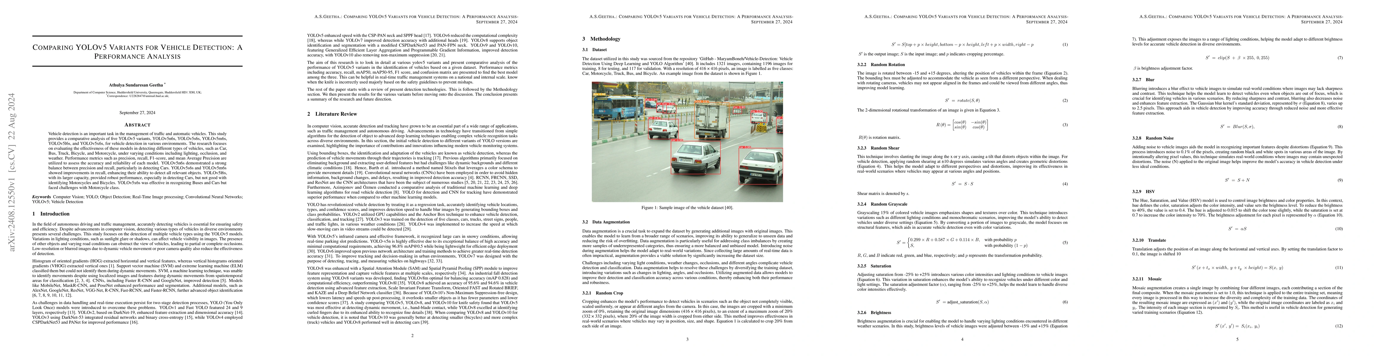 Thumbnail for Comparing YOLOv5 Variants for Vehicle Detection: A Performance Analysis
